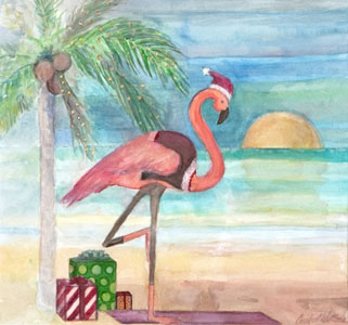 Flamingo Yogi Santa