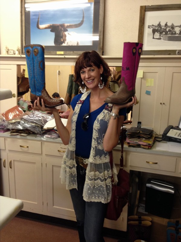 Christine with two pair of Beck Boots