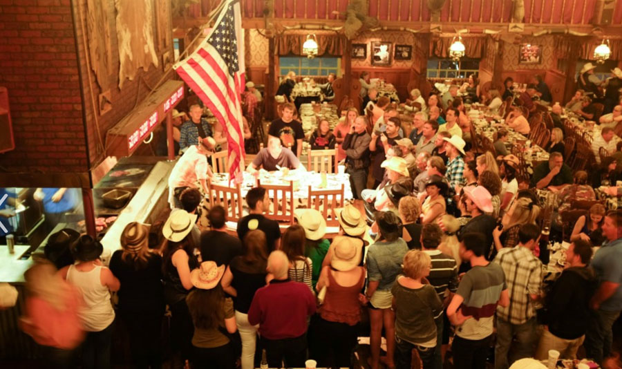 The Big Texan Steak Ranch Dining Room during a 72-oz Steak Challenge