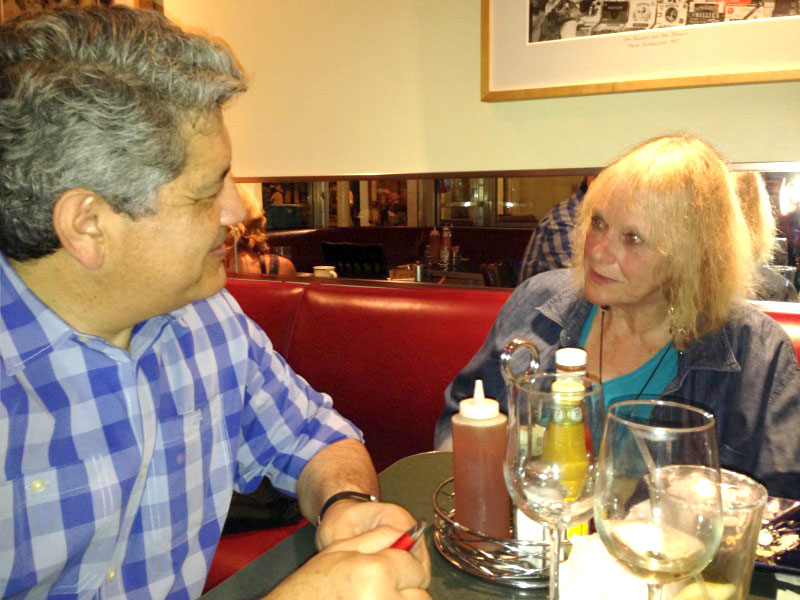 Daniel outside the Plaza Café